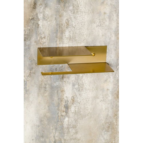 Держатель для туалетной бумаги c полкой Qubic Matt Gold 10721-2-MG