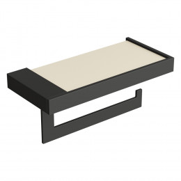 Держатель для туалетной бумаги c крышкой Qubic Black 10721-B