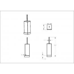 Ерш настенный Qubic Black 10734-B