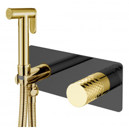 Смеситель гигиенический STICK BLACK DIAMOND GOLD 127-BG
