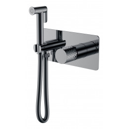Смеситель гигиенический STICK Shine Gun Metal c ручкой DIAMOND 127-SGM