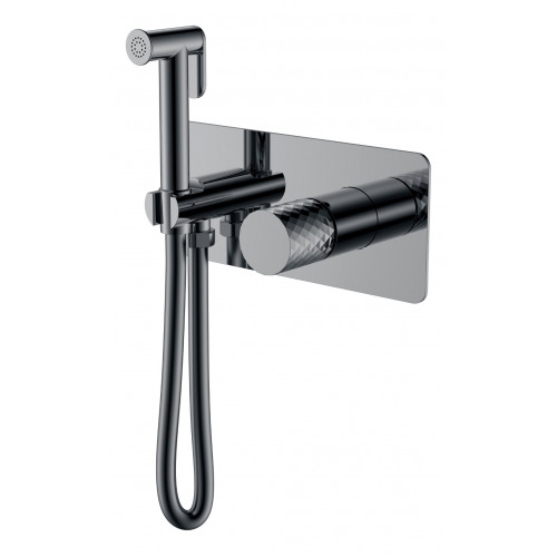 Смеситель гигиенический STICK Shine Gun Metal c ручкой DIAMOND 127-SGM