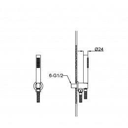 Лейка ручная UNO+штуцер+шланг INOX 422-SET-INOX