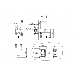 Смеситель гигиенический, Uno. Gun Metall 467-GM