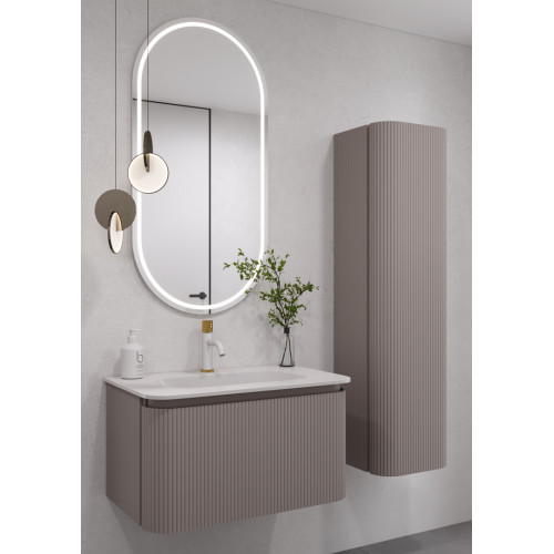 Тумба OVALE S 100см Рифленая 1 полка DELMAR без раковины 781-100-D