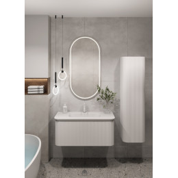 Тумба OVALE S 100см Рифленая 1 полка Белый мат. без раковины 781-100-W