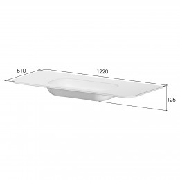 Раковина моноблок VOI 120см STONE FINISH LUNA 786-120-SF-L без отв.