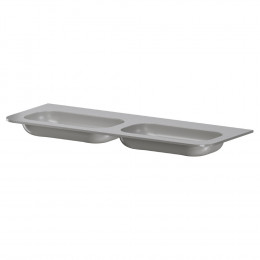 Раковина моноблок VOI 140см (двойной) STONE FINISH LUNA 786-140-SF-L без отв.