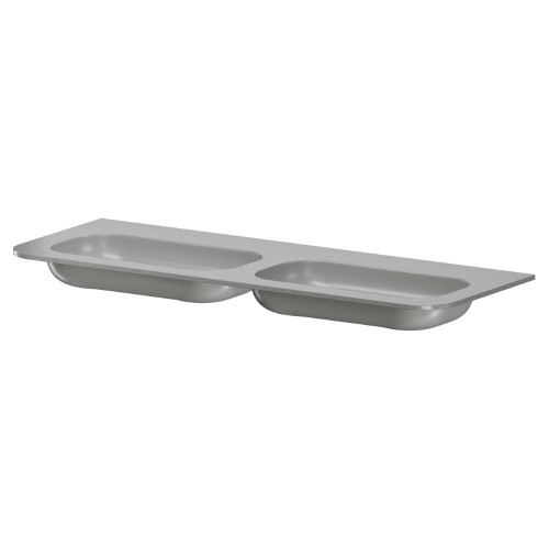 Раковина моноблок VOI 140см (двойной) STONE FINISH LUNA 786-140-SF-L без отв.