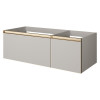 QUATRO 2 120см (80+40) тумба CASHMERE профиль MATT GOLD с подсветкой внутри 790-M2-120-CM-MG-LED