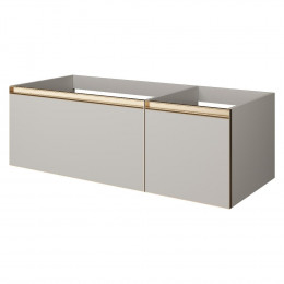 QUATRO 2 120см (80+40) тумба CASHMERE профиль MATT GOLD с подсветкой внутри 790-M2-120-CM-MG-LED