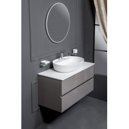 Тумба без раковины Vallessi 80*46cm АНТРАЦИТ глянец 2 полки 837-080-A glossy