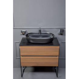 Тумба без раковины Vallessi 80*46cm DARK OAK мат. 2 полки, 837-080-D