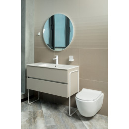 Тумба без раковины Vallessi 100*46cm Grey Stone 2 полки 837-100-GS
