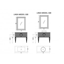 Тумба Linea 80 черная + Золото 842-080-BG