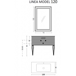 Тумба Linea 120 белая + Золото 842-120-WG