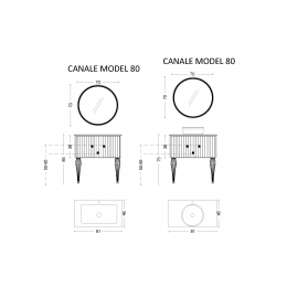 Тумба Canale 80 белая + Хром 843-080-WCR