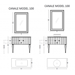 Тумба Canale 100 белая + Хром 843-100-WCR