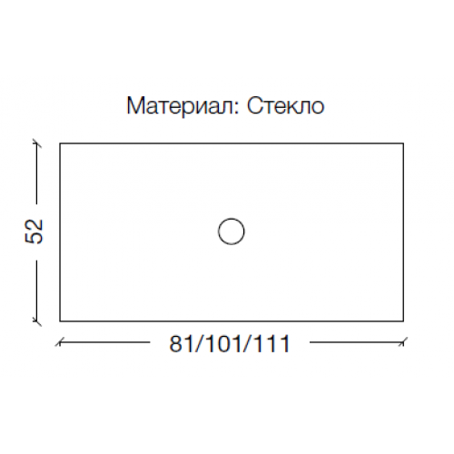 Столешница стекло 80см прямая BLACK 853-080-B