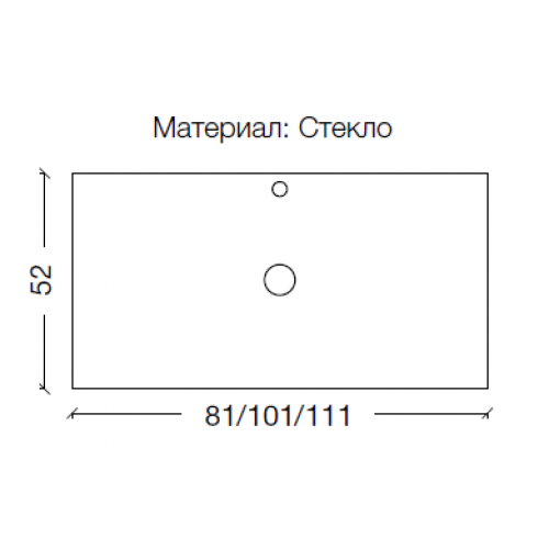 Столешница стекло 110см прямая БЕЛАЯ 853-110-WH