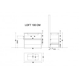 Ящик под консоль LOFT 100 dark wood, 1 полка 894-100-D