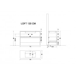 Ящик под консоль LOFT 120 Антрацит, 1 полка 894-120-A