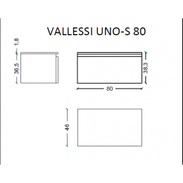 Ящик под столешницу 80см LIGHT OAK VALLESSI UNO-S 897-080-L
