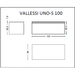 Ящик под столешницу 100см DARK OAK VALLESSI UNO-S 897-100-D