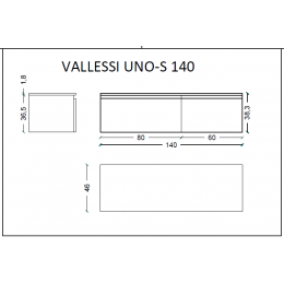 Ящик под столешницу 140см LIGHT OAK VALLESSI UNO-S 897-140-L