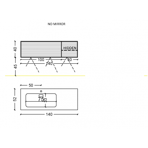 MINIMAL 140 DELMAR + 6mm WHITE ACRILIC 2 ящика