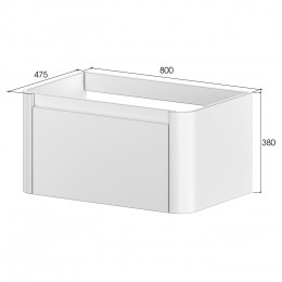 Тумба с раковиной VOI 80CM STONEFINISH STONEGREY