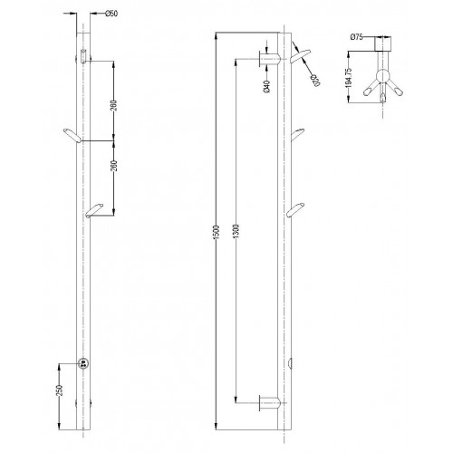 Полотенцесушитель электрический OAK CHROME новый 50мм 724-50-CR