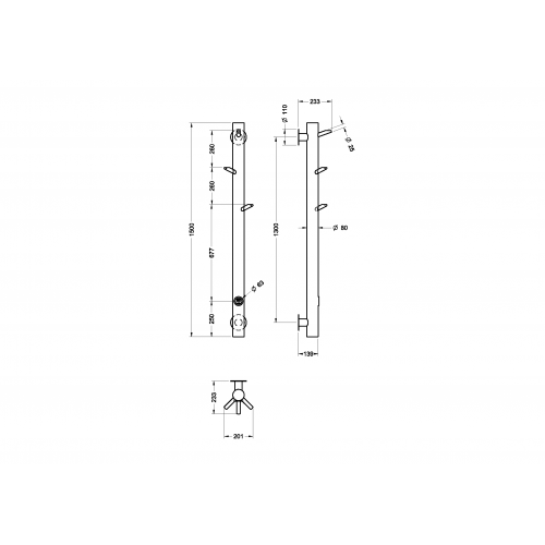 Полотенцесушитель электрический OAK BLACK GOLD 724-BG