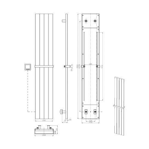 Полотенцесушитель электрический FLAT NIKEL BRUSH 725-NB