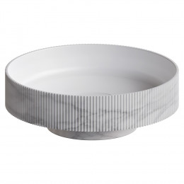 Раковина накладная рифленая SOLE Corian 400*130 Calacatta 801-R-CLCT
