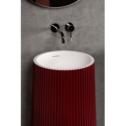 Раковина напольная рифленая Torre Corian 480*480*850 Burgundy 801-Torre-BUR