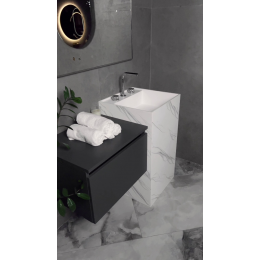 Раковина напольная Cube Corian 480*480*850 Calacatta 802-CLCT