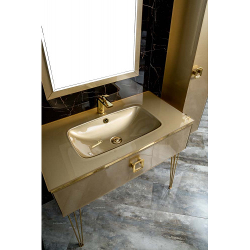 Столешница стекло 100см моноблок Светлое золото 852-100-Light Gold