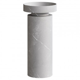 Раковина накладная SOLE Corian 400*130 Amani Grigio + Пьедестал для раковины Corian 300*720 Grey