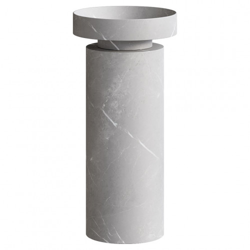 Раковина накладная SOLE Corian 400*130 Amani Grigio + Пьедестал для раковины Corian 300*720 Grey