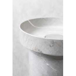 Раковина накладная SOLE Corian 400*130 Amani Grigio + Пьедестал для раковины Corian 300*720 Grey
