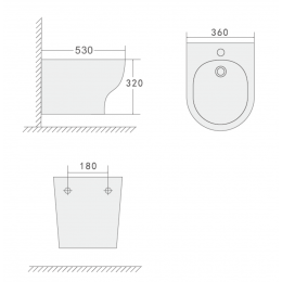 Биде подвесное FIORE Белый глянец 978-BIDET-W