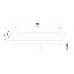 Душевой лоток B&T INFINITY 60см, нерж.сталь ХРОМ (Satin) 981-60-CR