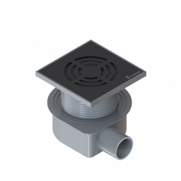 Душевой трап SMART DESIGN 10x10 cm, нерж.сталь ЧЕРНЫЙ 984-10-B