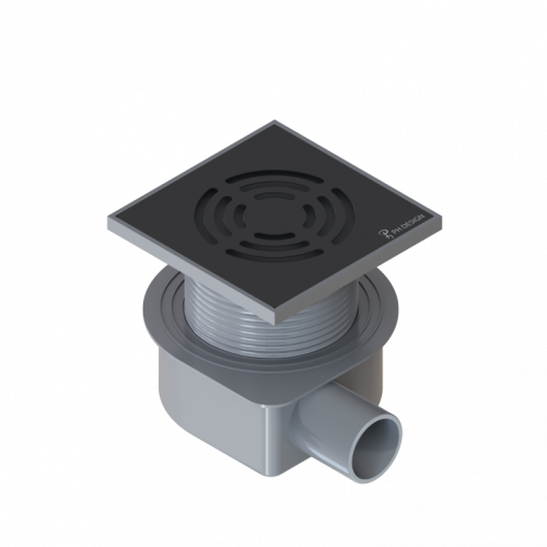 Душевой трап SMART DESIGN 10x10 cm, нерж.сталь ЧЕРНЫЙ 984-10-B
