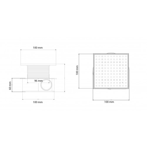 Душевой трап SMART DESIGN 10x10 cm, нерж.сталь ХРОМ 984-10-CR