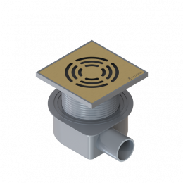 Душевой трап SMART DESIGN 10x10 cm, нерж.сталь МАТ. ЗОЛОТО 984-10-MG