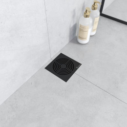 Душевой трап SMART DESIGN 15x15 cm, нерж.сталь ЧЕРНЫЙ 984-15-B
