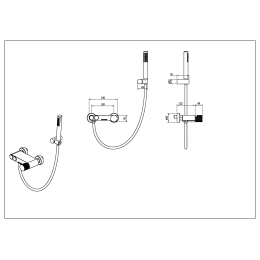 Смеситель STICK для ванны BLACK DIAMOND CHROME 123-BCR