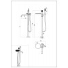 Смеситель STICK напольный BLACK SPIRALE 129-BB.4